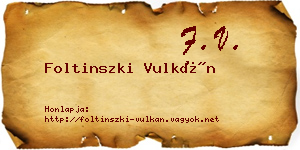 Foltinszki Vulkán névjegykártya